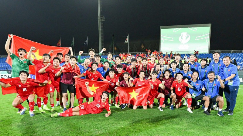 The Viet Nam's U23 coaching staff and players at the 2026 AFC U23 Asian Cup. (Photo: VFF)