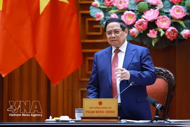 Prime Minister Pham Minh Chinh addresses the meeting. (Photo: VNA)
