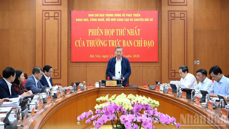 Party General Secretary To Lam speaks at the meeting. (Photo: VNA)