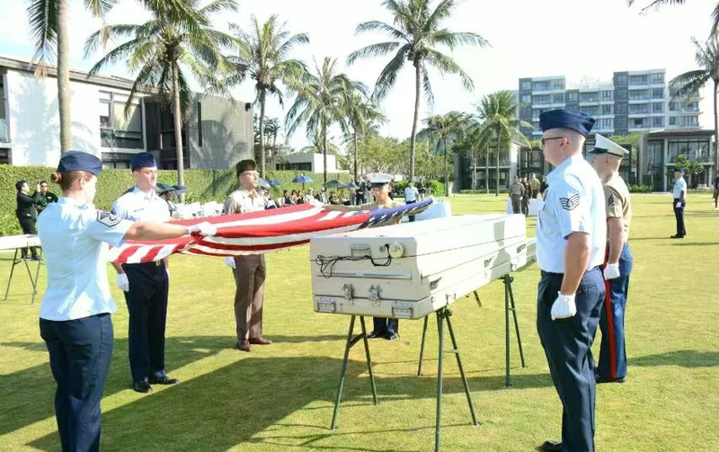 The ceremony held in Da Nang for the repatriation of the remains of US servicemen missing in action during the war in Viet Nam.