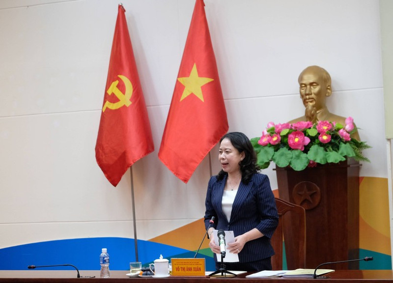 Vice President Vo Thi Anh Xuan speaks at the working session with the Election Committee of Lam Dong province on February 5. (Photo: VNA)