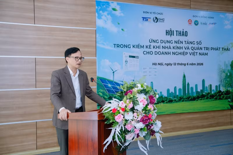 Pham Duc Nghiem, Deputy Director of the National Agency for Startups and Technology Entrepreneurship, speaks at the event
