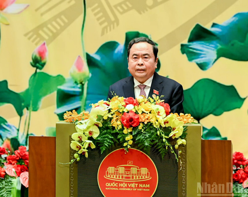 NA Chairman Tran Thanh Man speaks at the ceremony. (Photo: NDO)