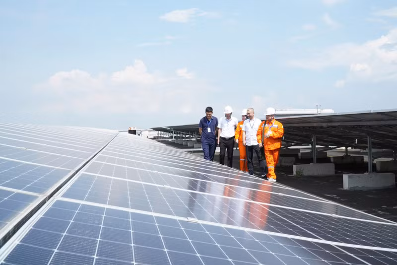 Rooftop solar power system installed at Crystal Martin Viet Nam Co., Ltd., Bac Ninh Province.