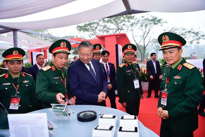 Party General Secretary To Lam at the ground-breaking ceremony of Viettel Group's semiconductor chip manufacturing plant at the Hoa Lac High-Tech Park in Ha Noi in January 2026 