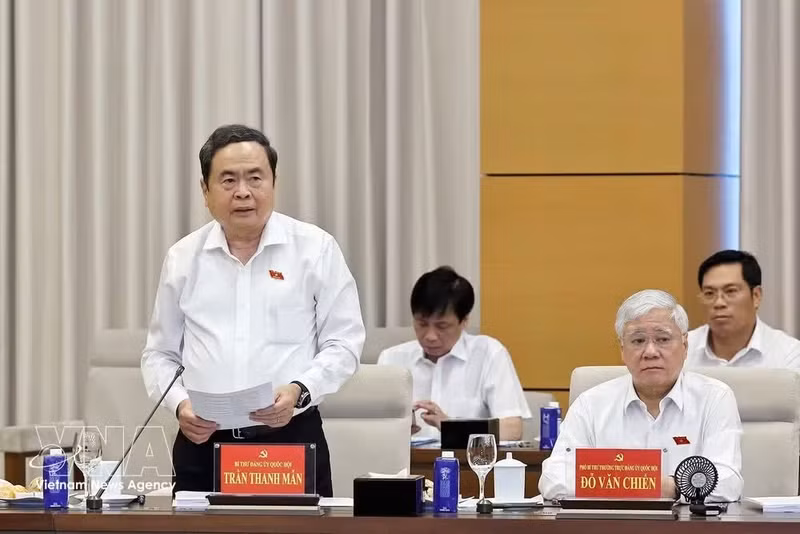 NA Chairman Tran Thanh Man speaks at the event (Photo: VNA)