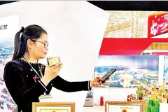 Photo caption: OCOP products processed from fish from Thac Ba Lake introduced at a trade fair. (Photo: Minh Son)