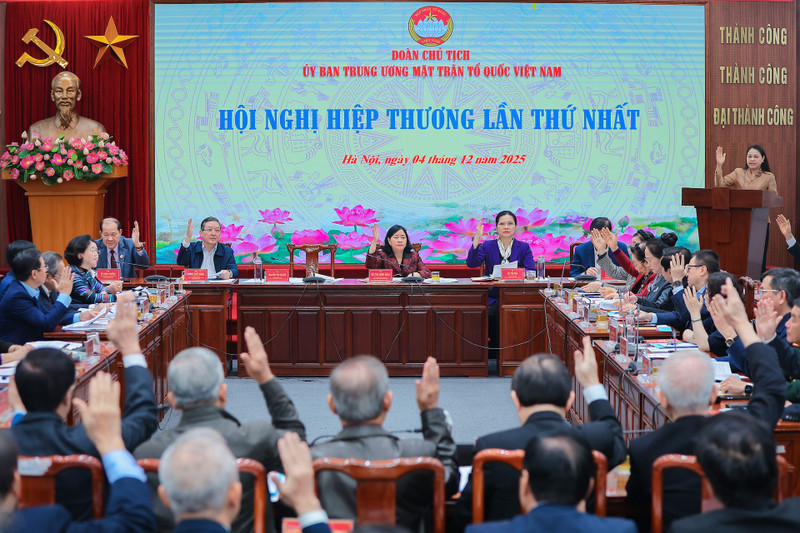 An overview of the first consultation of the Presidium of the Viet Nam Fatherland Front Central Committee (Photo: VNA)