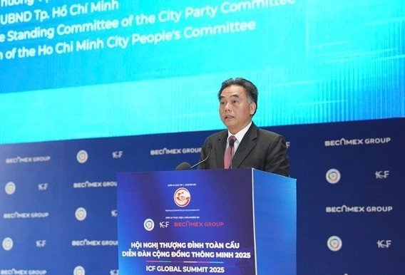 Vice Chairman of the municipal People’s Committee Nguyen Loc Ha speaks at the event. (Source: VGP)
