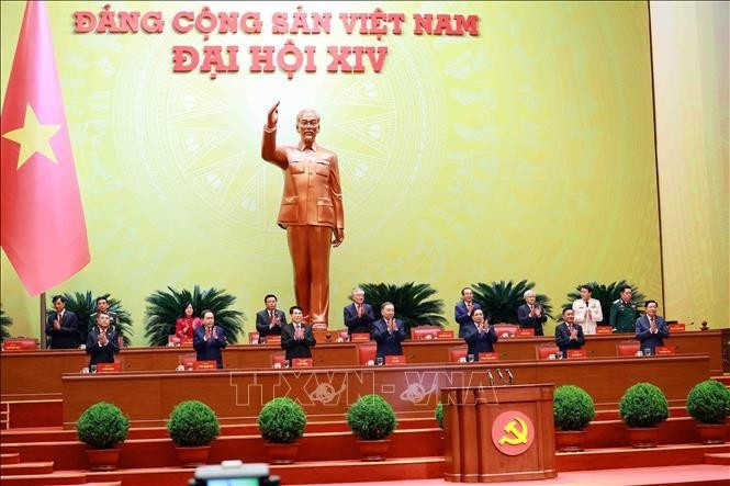 The Presidium presides over the 14th National Congress of the Communist Party of Viet Nam (Photo: VNA)