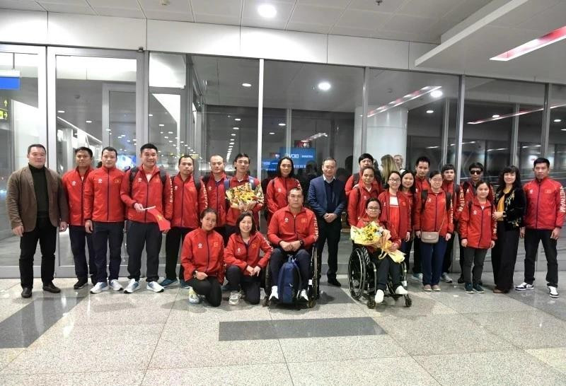 Vietnamese para sports athletes are welcomed back home on late January 27. (Photo: Sports Authority of Viet Nam)