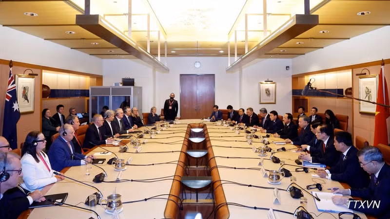 At the talks between General Secretary of the CPV Central Committee and President To Lam and Australian Prime Minister Anthony Albanese (Photo: VNA)