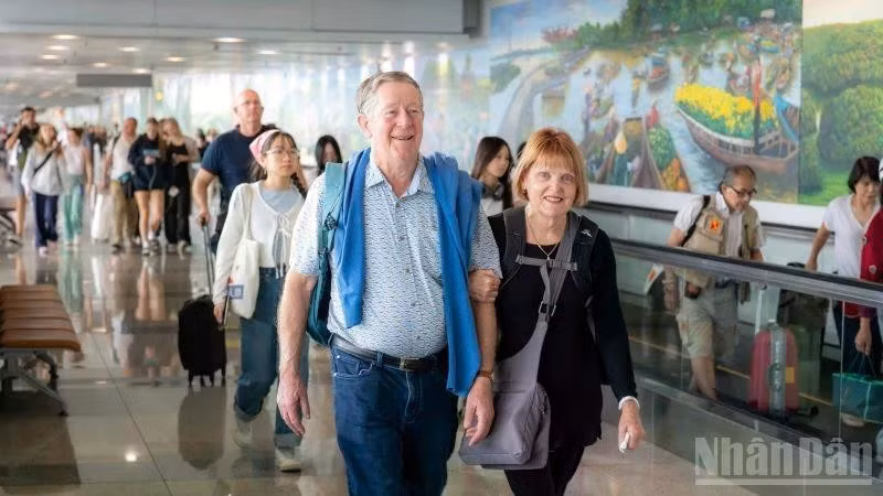 Passengers complete aviation procedures, preparing to board the aircraft.