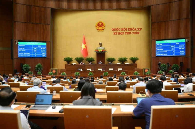 The National Assembly passes the law amending and supplementing several articles of the Criminal Code. (Photo: bocongan.gov.vn)