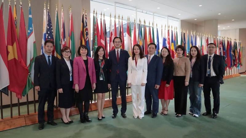 The Viet Nam delegation attends the vote. (Photo: VNA)