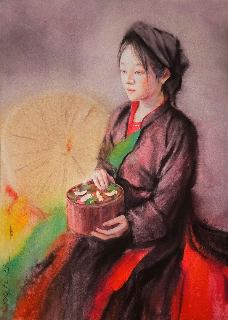 The artist is deeply interested in cultural identity.