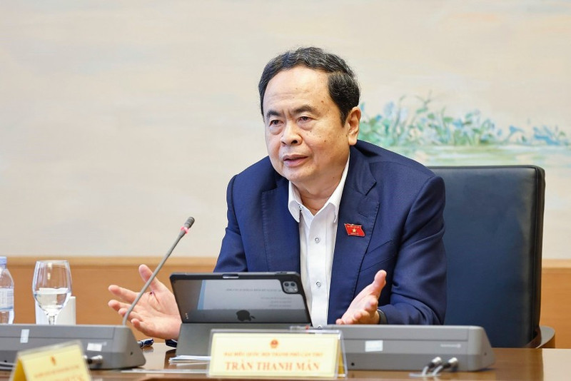 National Assembly Chairman Tran Thanh Man addresses the discussion (Photo: VNA)