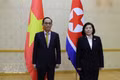 Vietnamese Minister of Foreign Affairs Le Hoai Trung (left) and DPRK Minister of Foreign Affairs Choe Son Hui. (Photo: VNA)