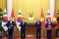Party General Secretary and State President To Lam and President of the Republic of Korea Lee Jae Myung witness the handover of the Framework Master Plan for Viet Nam–RoK cooperation in science, technology and innovation between Viet Nam’s Ministry of Science and Technology and the RoK’s Ministry of Science and ICT. (Photo: VNA)