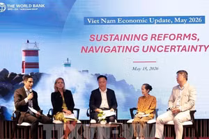 Speakers at the press conference (Photo: VNA)