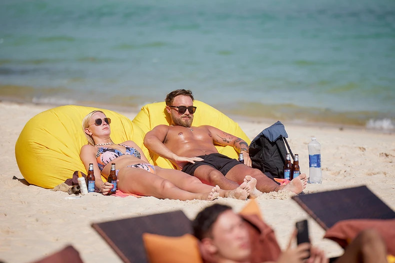 Foreign tourists enjoy the warm sunshine in Phu Quoc. Foreign tourists enjoy the warm sunshine in Phu Quoc.