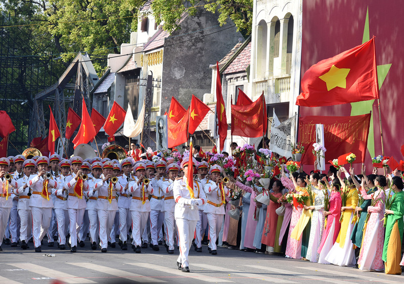 The Military Band participate in the parade.