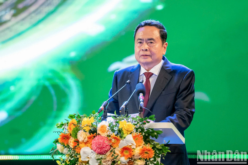 NA Chairman Tran Thanh Man delivers a speech at the ceremony NA Chairman Tran Thanh Man delivers a speech at the ceremony