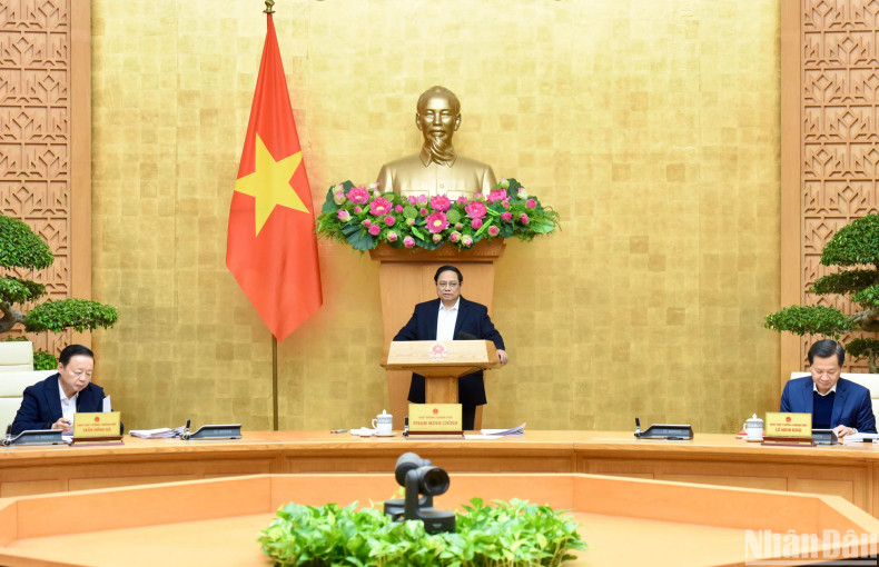 Prime Minister Pham Minh Chinh presides over the meeting on law-building in January 2024. Prime Minister Pham Minh Chinh presides over the meeting on law-building in January 2024.