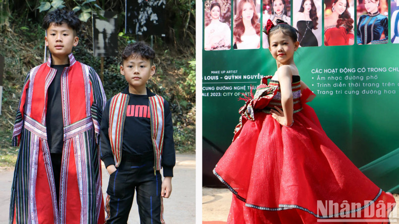 With children's clothing, K'Jona cleverly combines chiffon with mesh lace and brocade patterns.