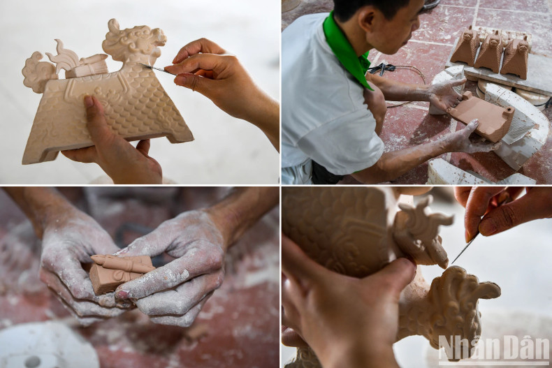 With skilful hands, artisans will continue to perfect and attach separate details to the body of the Long Ma. This is a step that requires experience and talent from the worker.