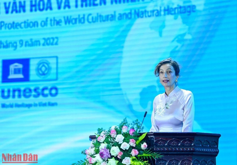 UNESCO Director-General Audrey Azoulay delivered a speech at the ceremony. UNESCO Director-General Audrey Azoulay delivered a speech at the ceremony.