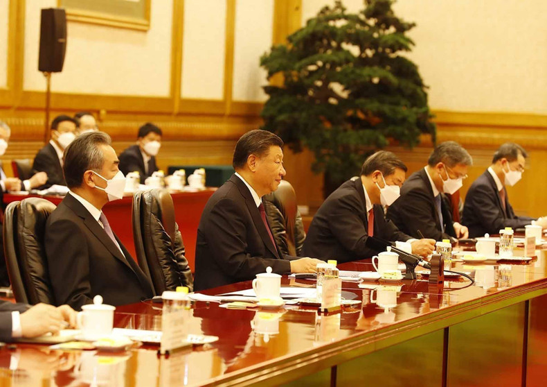 The Chinese side at the talks (Photo: VNA)