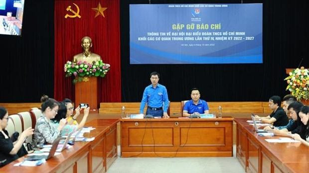 Bui Hoang Tung, Secretary of the HCYU Committee of the Central Agencies Bloc, speaks at the press meeting on October 4. (Photo: VNA) Bui Hoang Tung, Secretary of the HCYU Committee of the Central Agencies Bloc, speaks at the press meeting on October 4. (Photo: VNA)