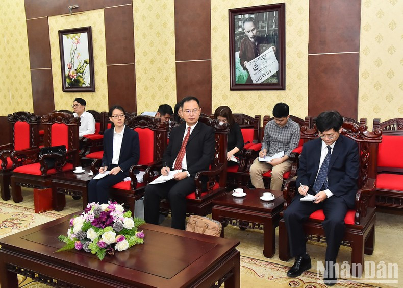 Members of the Chinese delegation attend the meeting.