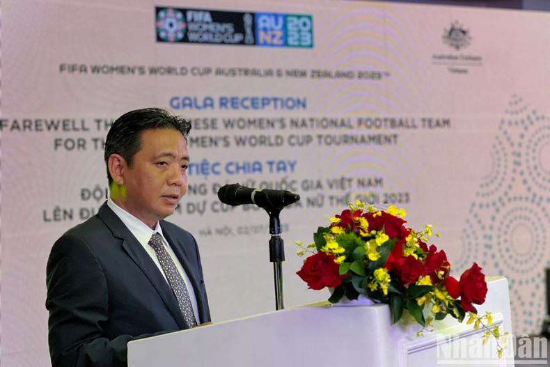 Deputy Minister of Culture, Sports and Tourism Hoang Dao Cuong speaks at the party. Deputy Minister of Culture, Sports and Tourism Hoang Dao Cuong speaks at the party.