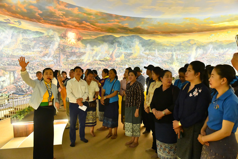 People visit Dien Bien Phu Victory Museum.