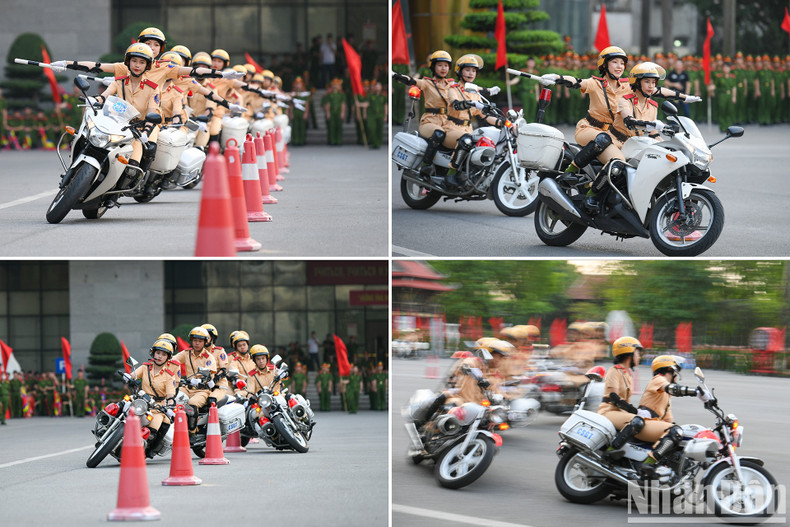 The police officers perform skilfully in the show. The police officers perform skilfully in the show.