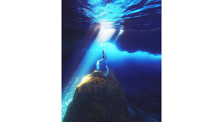 A view of a cave in the sea A view of a cave in the sea