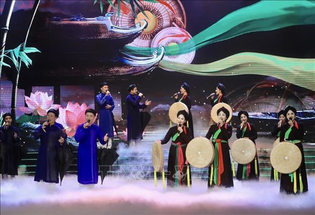 An art performance at the ceremony. (Photo: VNA)
