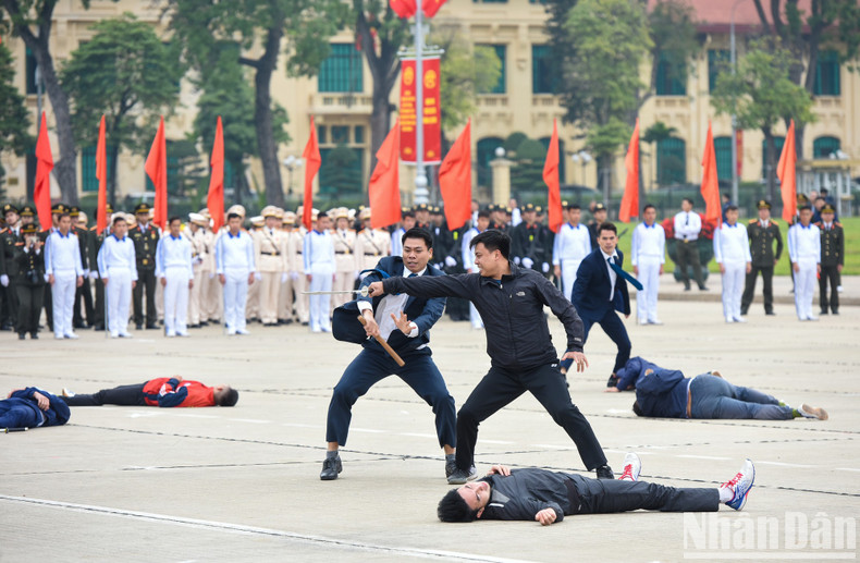 A beautiful martial arts performances at the sports festival. A beautiful martial arts performances at the sports festival.