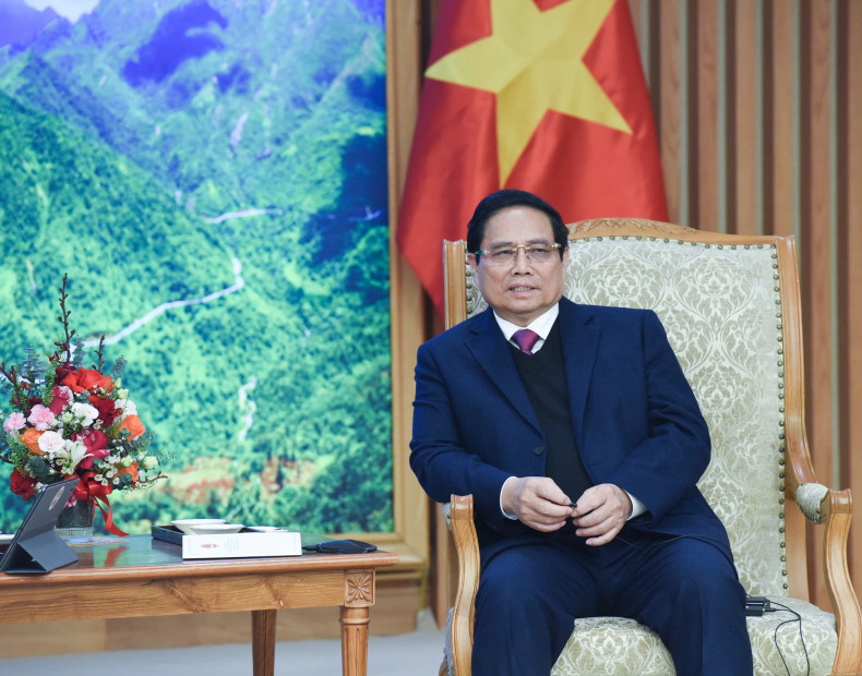 Prime Minister Pham Minh Chinh speaks at the reception. Prime Minister Pham Minh Chinh speaks at the reception.