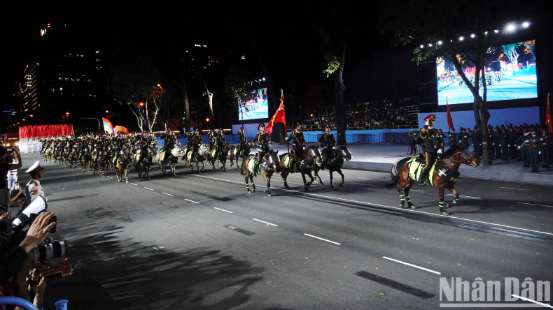 The cavalry division in the parade rehearsal.