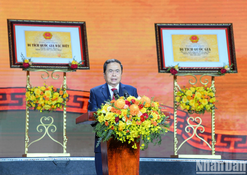 National Assembly Chairman Tran Thanh Man speaking at the ceremony. National Assembly Chairman Tran Thanh Man speaking at the ceremony.