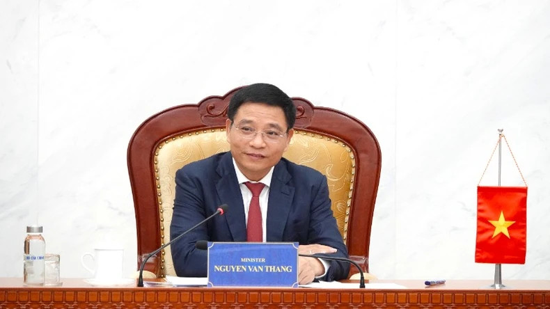 Minister of Finance Nguyen Van Thang at the meeting. (Photo: Ministry of Finance) Minister of Finance Nguyen Van Thang at the meeting. (Photo: Ministry of Finance)