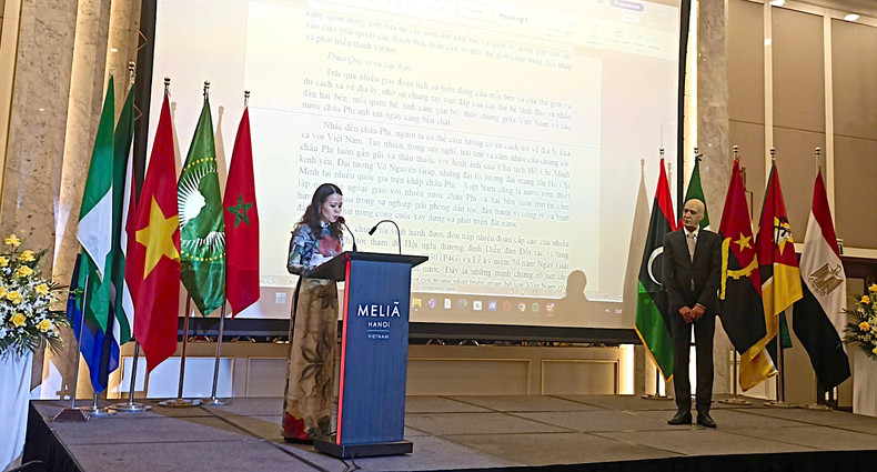 Deputy Minister Nguyen Minh Hang delivers remarks at the Africa Day 2025 celebration in Ha Noi. (Photo: Hong Hanh) Deputy Minister Nguyen Minh Hang delivers remarks at the Africa Day 2025 celebration in Ha Noi. (Photo: Hong Hanh)