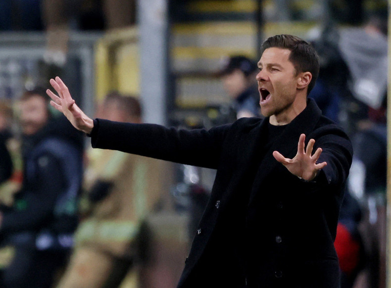 Bayer Leverkusen coach Xabi Alonso reacts - Europa League - Quarter Final - Second Leg - Union Saint-Gilloise v Bayer Leverkusen - Lotto Park, Anderlecht, Belgium - April 20, 2023. (Photo: Reuters)