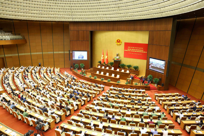 An overview of the conference to popularise the resolution of the 11th plenum of the 13th Party Central Committee on April 16 (Photo: VNA) An overview of the conference to popularise the resolution of the 11th plenum of the 13th Party Central Committee on April 16 (Photo: VNA)