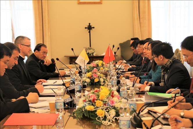 The 10th-round meeting of the Vietnam - Holy See Joint Working Group in March 2023. (Photo: VNA)