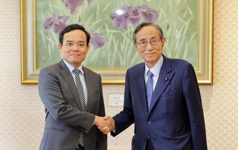 Deputy PM Tran Luu Quang (L) and Speaker of the House of Representatives of Japan Hosoda Hiroyuki (Photo: VNA) Deputy PM Tran Luu Quang (L) and Speaker of the House of Representatives of Japan Hosoda Hiroyuki (Photo: VNA)