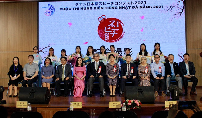 At the Japanese-language eloquence contest held in Da Nang in 2021 (Photo: University of Foreign Language Studies - University of Da Nang)